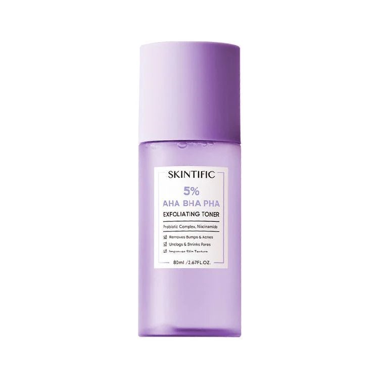 SKINTIFIC 5% AHA/BHA EXFOLIATING TONER 80ML