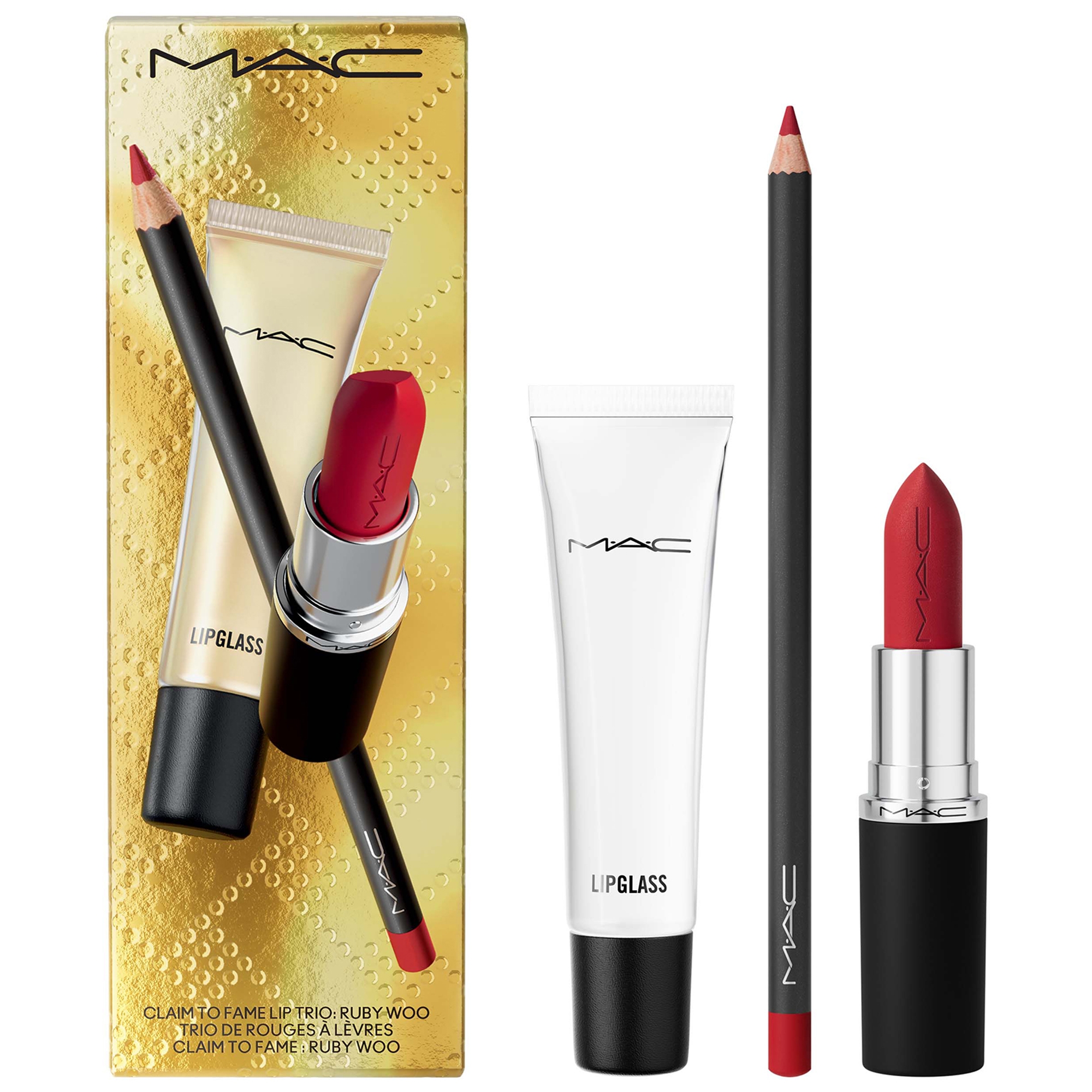 MAC CLAIM TO FAME LIP TRIO RUBY WOO – SET