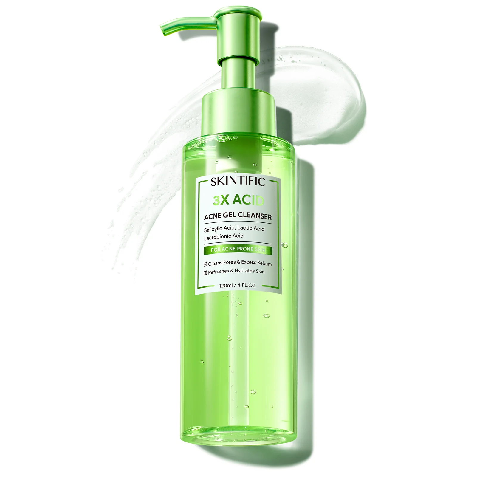 SKINTIFIC 3X ACID ACNE GEL CLEANSER 120ML