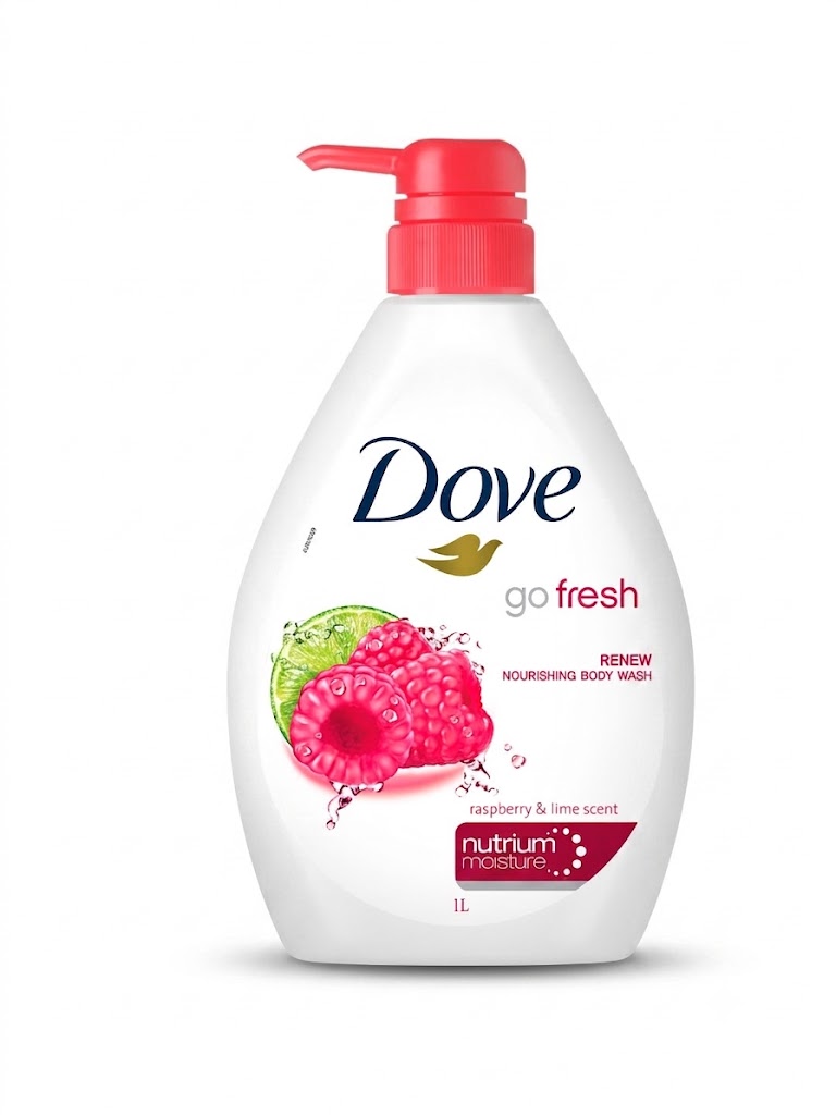 DOVE BODY WASH RENEW RASBERRY LIME 1L