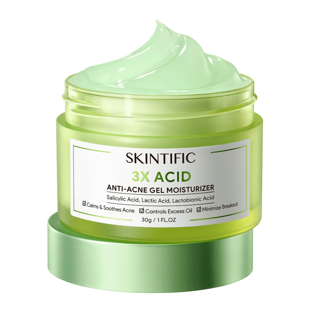 SKINTIFIC 3X ACID ACNE-CARE GEL MOISTURIZER 30G